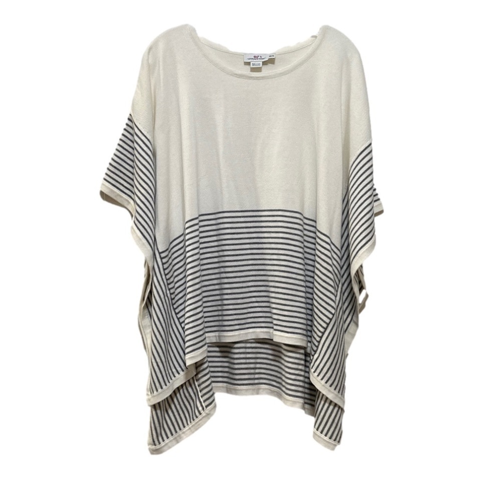 VINEYARD Vines Womenâs Cotton Striped Sweater Poncho Size XS/S